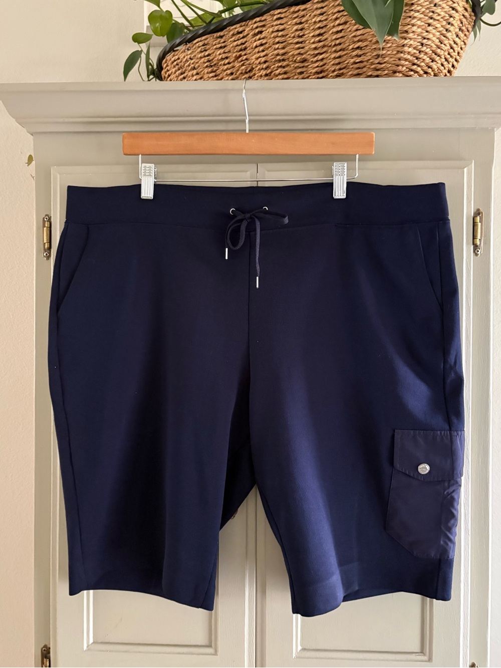 NWOT Lauren Ralph Lauren Active Navy Blue Knit Blend Cargo Short Women's Plus 2X